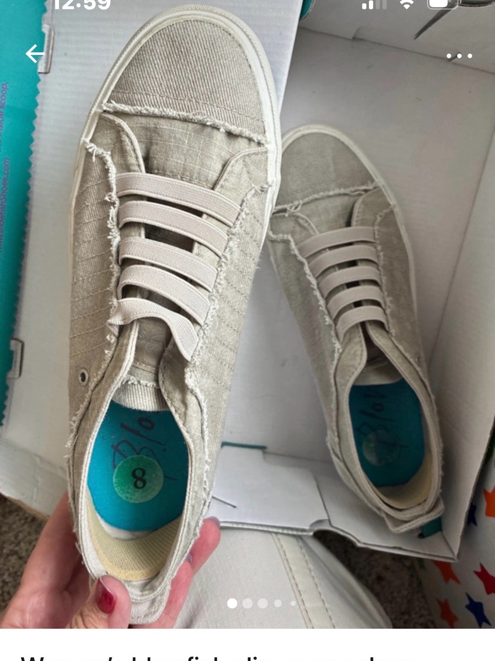 Blowfish Frayed Canvas Slip-On Sneakers in Beige